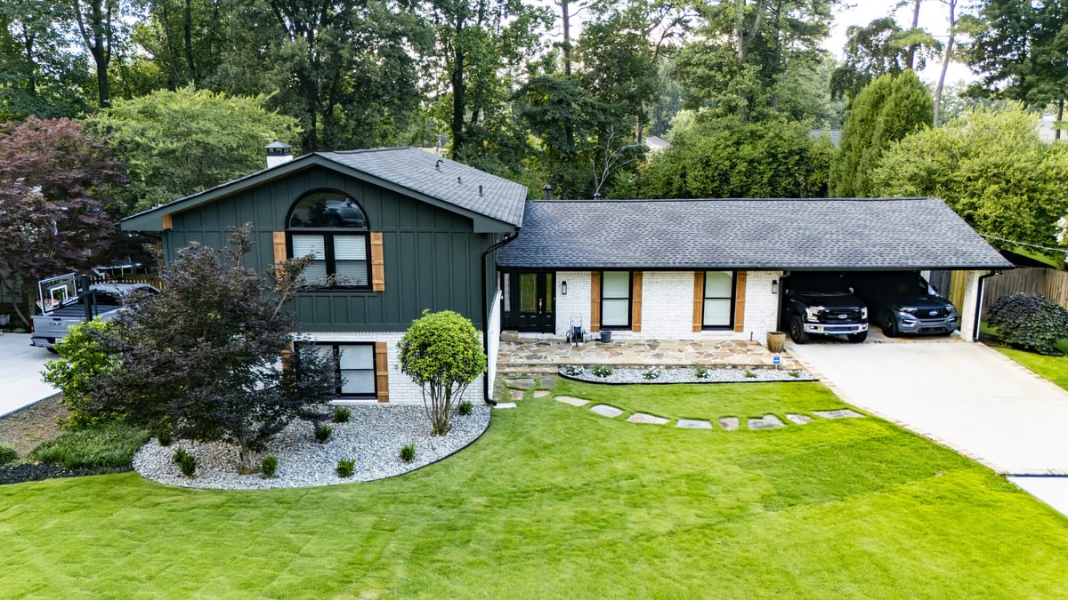 aerial-front-exterior-driveway-parked-cars-landscaping-atlanta-ga-optimized