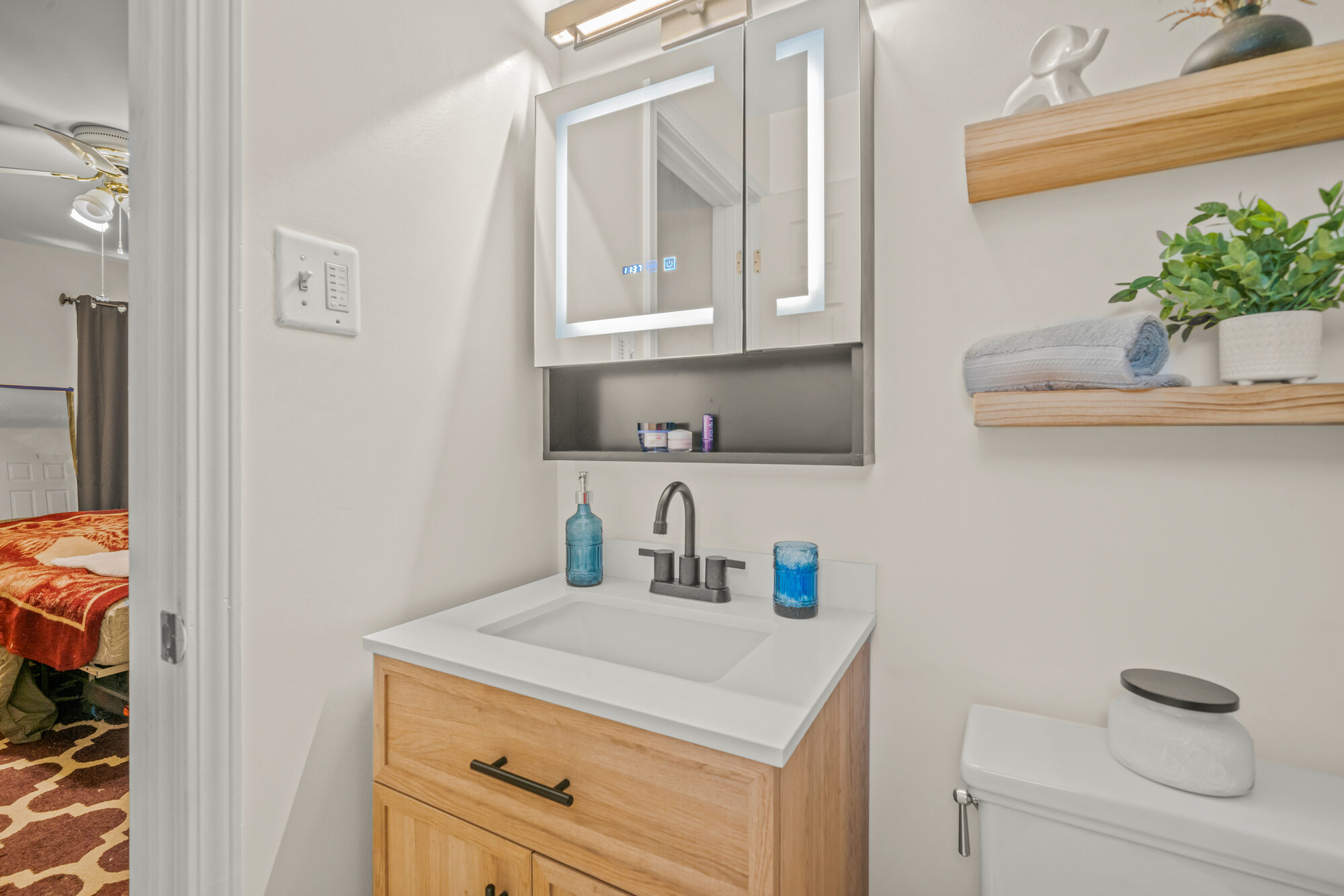bathroom-vanity-mirrored-cabinet-floating-shelves-plants-atlanta-ga-optimized